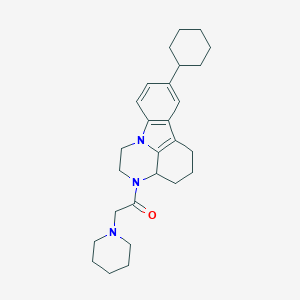 molecular formula C27H37N3O B421010 1-(12-Cyclohexyl-1,4-diazatetracyclo[7.6.1.05,16.010,15]hexadeca-9(16),10(15),11,13-tetraen-4-yl)-2-piperidin-1-ylethanone CAS No. 170964-72-4
