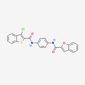 molecular formula C24H15ClN2O3S B4210102 N-(4-{[(3-chloro-1-benzothien-2-yl)carbonyl]amino}phenyl)-1-benzofuran-2-carboxamide 