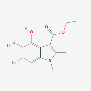 molecular formula C13H14BrNO4 B421011 ethyl 6-bromo-4,5-dihydroxy-1,2-dimethyl-1H-indole-3-carboxylate CAS No. 371931-09-8
