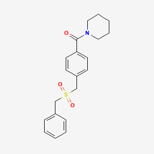 molecular formula C20H23NO3S B4210116 {4-[(Benzylsulfonyl)methyl]phenyl}(piperidino)methanone 