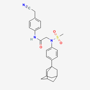 molecular formula C27H31N3O3S B4210122 N~2~-[4-(1-adamantyl)phenyl]-N~1~-[4-(cyanomethyl)phenyl]-N~2~-(methylsulfonyl)glycinamide 