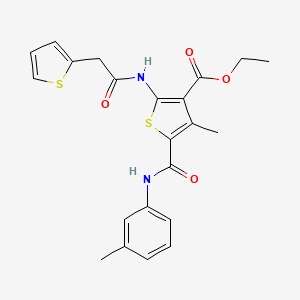 molecular formula C22H22N2O4S2 B4210133 ethyl 4-methyl-5-{[(3-methylphenyl)amino]carbonyl}-2-[(2-thienylacetyl)amino]-3-thiophenecarboxylate 