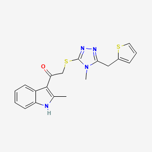 1-(2-methyl-1H-indol-3-yl)-2-{[4-methyl-5-(2-thienylmethyl)-4H-1,2,4-triazol-3-yl]thio}ethanone