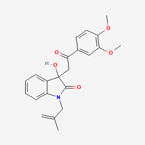 molecular formula C22H23NO5 B4210145 3-[2-(3,4-dimethoxyphenyl)-2-oxoethyl]-3-hydroxy-1-(2-methyl-2-propen-1-yl)-1,3-dihydro-2H-indol-2-one 