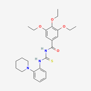 3,4,5-triethoxy-N-({[2-(1-piperidinyl)phenyl]amino}carbonothioyl)benzamide