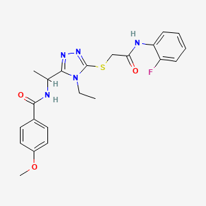 N-{1-[4-ethyl-5-({2-[(2-fluorophenyl)amino]-2-oxoethyl}sulfanyl)-4H-1,2,4-triazol-3-yl]ethyl}-4-methoxybenzamide