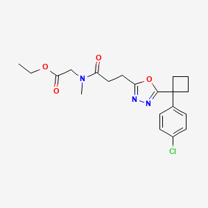 ethyl N-(3-{5-[1-(4-chlorophenyl)cyclobutyl]-1,3,4-oxadiazol-2-yl}propanoyl)-N-methylglycinate