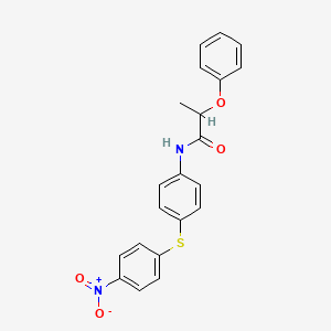 molecular formula C21H18N2O4S B4210191 N-{4-[(4-nitrophenyl)sulfanyl]phenyl}-2-phenoxypropanamide 