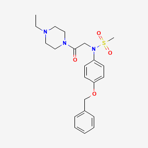 molecular formula C22H29N3O4S B4210204 N-[4-(benzyloxy)phenyl]-N-[2-(4-ethyl-1-piperazinyl)-2-oxoethyl]methanesulfonamide 