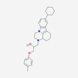 molecular formula C30H38N2O2 B421021 1-(8-cyclohexyl-1,2,3a,4,5,6-hexahydro-3H-pyrazino[3,2,1-jk]carbazol-3-yl)-3-(4-methylphenoxy)propan-2-ol 