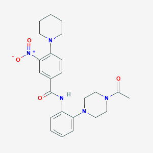 N-[2-(4-acetyl-1-piperazinyl)phenyl]-3-nitro-4-(1-piperidinyl)benzamide