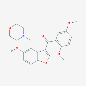 molecular formula C22H23NO6 B421025 (2,5-Dimethoxy-phenyl)-(5-hydroxy-4-morpholin-4-ylmethyl-benzofuran-3-yl)-methanone 