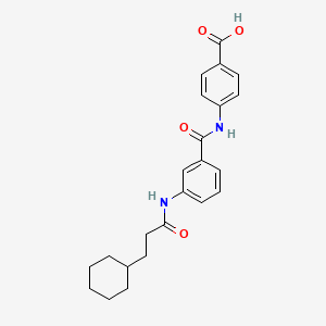 molecular formula C23H26N2O4 B4210275 4-({3-[(3-cyclohexylpropanoyl)amino]benzoyl}amino)benzoic acid 