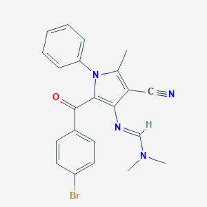 molecular formula C22H19BrN4O B421028 N'-[2-(4-bromobenzoyl)-4-cyano-5-methyl-1-phenyl-1H-pyrrol-3-yl]-N,N-dimethylimidoformamide 