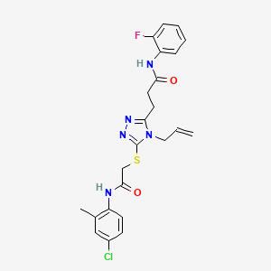 3-[5-({2-[(4-chloro-2-methylphenyl)amino]-2-oxoethyl}sulfanyl)-4-(prop-2-en-1-yl)-4H-1,2,4-triazol-3-yl]-N-(2-fluorophenyl)propanamide