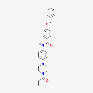 4-(benzyloxy)-N-[4-(4-propionyl-1-piperazinyl)phenyl]benzamide