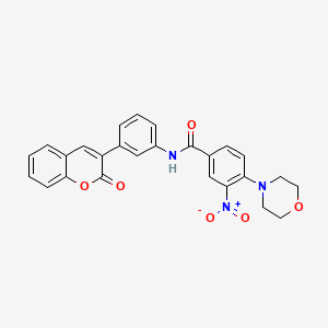 4-(4-morpholinyl)-3-nitro-N-[3-(2-oxo-2H-chromen-3-yl)phenyl]benzamide