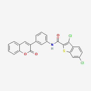 molecular formula C24H13Cl2NO3S B4210331 3,6-dichloro-N-[3-(2-oxo-2H-chromen-3-yl)phenyl]-1-benzothiophene-2-carboxamide 