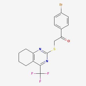 molecular formula C17H14BrF3N2OS B4210348 1-(4-bromophenyl)-2-{[4-(trifluoromethyl)-5,6,7,8-tetrahydro-2-quinazolinyl]thio}ethanone 