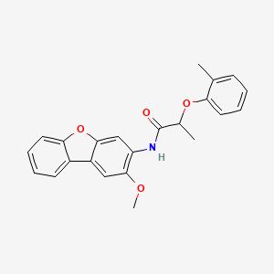 molecular formula C23H21NO4 B4210364 N-(2-methoxydibenzofuran-3-yl)-2-(2-methylphenoxy)propanamide 