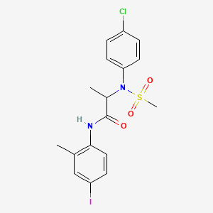 N~2~-(4-chlorophenyl)-N~1~-(4-iodo-2-methylphenyl)-N~2~-(methylsulfonyl)alaninamide