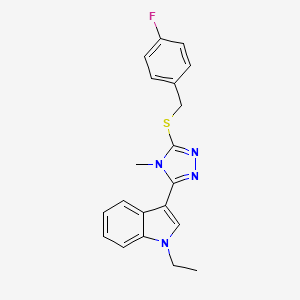 1-ethyl-3-{5-[(4-fluorobenzyl)thio]-4-methyl-4H-1,2,4-triazol-3-yl}-1H-indole