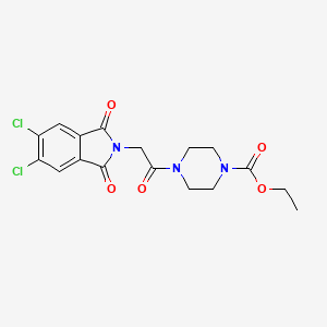 molecular formula C17H17Cl2N3O5 B4210430 Ethyl 4-[2-(5,6-dichloro-1,3-dioxo-1,3-dihydro-2H-isoindol-2-YL)acetyl]tetrahydro-1(2H)-pyrazinecarboxylate 