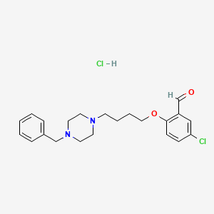 molecular formula C22H28Cl2N2O2 B4210451 2-[4-(4-Benzylpiperazin-1-yl)butoxy]-5-chlorobenzaldehyde;hydrochloride 