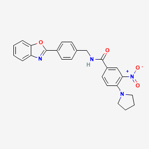 N-[4-(1,3-benzoxazol-2-yl)benzyl]-3-nitro-4-(1-pyrrolidinyl)benzamide