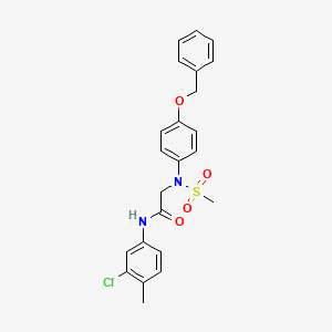 molecular formula C23H23ClN2O4S B4210475 N~2~-[4-(benzyloxy)phenyl]-N~1~-(3-chloro-4-methylphenyl)-N~2~-(methylsulfonyl)glycinamide 