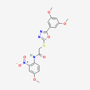 2-{[5-(3,5-dimethoxyphenyl)-1,3,4-oxadiazol-2-yl]thio}-N-(4-methoxy-2-nitrophenyl)acetamide