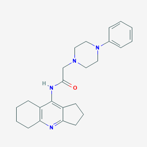 molecular formula C24H30N4O B421049 N-(2,3,5,6,7,8-hexahydro-1H-cyclopenta[b]quinolin-9-yl)-2-(4-phenyl-1-piperazinyl)acetamide 