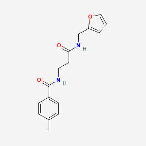 molecular formula C16H18N2O3 B4210496 N~1~-{3-[(2-Furylmethyl)amino]-3-oxopropyl}-4-methylbenzamide 