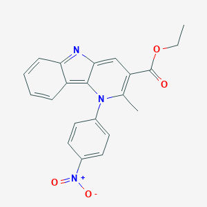 molecular formula C21H17N3O4 B421050 ethyl 1-{4-nitrophenyl}-2-methyl-1H-pyrido[3,2-b]indole-3-carboxylate 