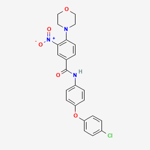 molecular formula C23H20ClN3O5 B4210502 N-[4-(4-chlorophenoxy)phenyl]-4-(4-morpholinyl)-3-nitrobenzamide 