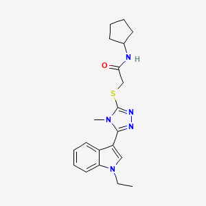 molecular formula C20H25N5OS B4210509 N-cyclopentyl-2-{[5-(1-ethyl-1H-indol-3-yl)-4-methyl-4H-1,2,4-triazol-3-yl]thio}acetamide 