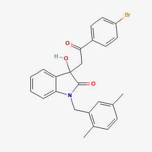 molecular formula C25H22BrNO3 B4210517 3-[2-(4-bromophenyl)-2-oxoethyl]-1-(2,5-dimethylbenzyl)-3-hydroxy-1,3-dihydro-2H-indol-2-one 