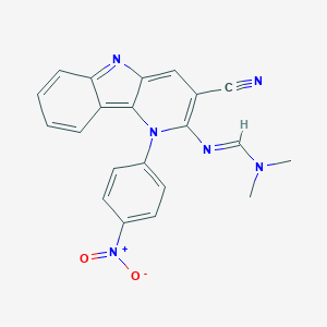 molecular formula C21H16N6O2 B421052 N'-(3-cyano-1-{4-nitrophenyl}-1H-pyrido[3,2-b]indol-2-yl)-N,N-dimethylimidoformamide 