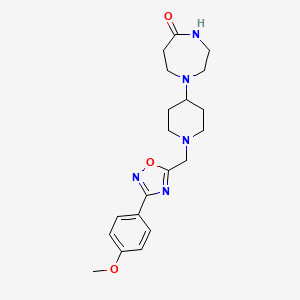 molecular formula C20H27N5O3 B4210536 1-(1-{[3-(4-methoxyphenyl)-1,2,4-oxadiazol-5-yl]methyl}-4-piperidinyl)-1,4-diazepan-5-one 