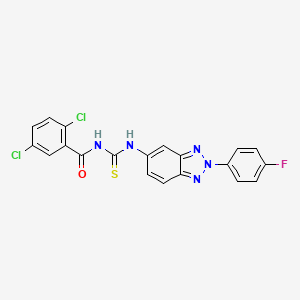 molecular formula C20H12Cl2FN5OS B4210545 2,5-dichloro-N-({[2-(4-fluorophenyl)-2H-1,2,3-benzotriazol-5-yl]amino}carbonothioyl)benzamide 