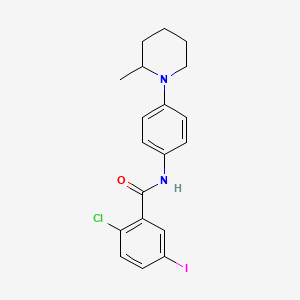 molecular formula C19H20ClIN2O B4210549 2-chloro-5-iodo-N-[4-(2-methyl-1-piperidinyl)phenyl]benzamide 