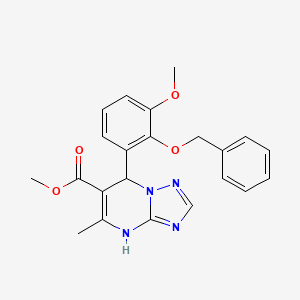 molecular formula C22H22N4O4 B4210572 Methyl 7-(3-methoxy-2-phenylmethoxyphenyl)-5-methyl-4,7-dihydro-[1,2,4]triazolo[1,5-a]pyrimidine-6-carboxylate 