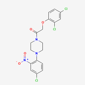 molecular formula C18H16Cl3N3O4 B4210575 1-(4-chloro-2-nitrophenyl)-4-[(2,4-dichlorophenoxy)acetyl]piperazine 