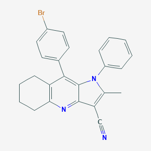molecular formula C25H20BrN3 B421058 9-(4-bromophenyl)-2-methyl-1-phenyl-5,6,7,8-tetrahydro-1H-pyrrolo[3,2-b]quinoline-3-carbonitrile CAS No. 352548-70-0