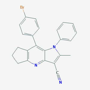 molecular formula C24H18BrN3 B421059 8-(4-Bromophenyl)-2-methyl-1-phenyl-1,5,6,7-tetrahydrocyclopenta[b]pyrrolo[2,3-e]pyridine-3-carbonitrile CAS No. 352548-68-6