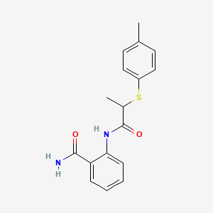 2-[2-(4-Methylphenyl)sulfanylpropanoylamino]benzamide