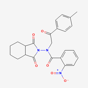 N-(1,3-dioxooctahydro-2H-isoindol-2-yl)-N-[2-(4-methylphenyl)-2-oxoethyl]-2-nitrobenzamide