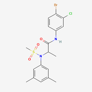 molecular formula C18H20BrClN2O3S B4210627 N~1~-(4-bromo-3-chlorophenyl)-N~2~-(3,5-dimethylphenyl)-N~2~-(methylsulfonyl)alaninamide 