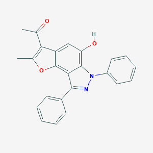molecular formula C24H18N2O3 B421064 1-(5-hydroxy-2-methyl-6,8-diphenyl-6H-furo[2,3-e]indazol-3-yl)ethanone CAS No. 352548-78-8