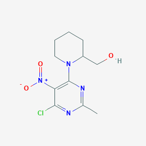 molecular formula C11H15ClN4O3 B421065 (1-{6-Chloro-5-nitro-2-methyl-4-pyrimidinyl}-2-piperidinyl)methanol 
